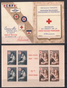 FRANCE STAMPS, 1954. RED CROSS BOOKLET, MNH