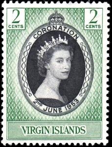 VIRGIN ISLANDS - 1953 - QE II - CORONATION  ISSUE - MINT - MNH SINGLE!