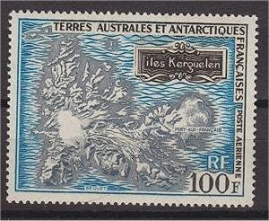 FSAT / TAAF, MAP OF KERGUELEN, 1970, MNH, AIRMAIL