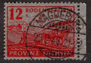 1946, Germany, East Saxony 12pf, Used, Sc 13N16