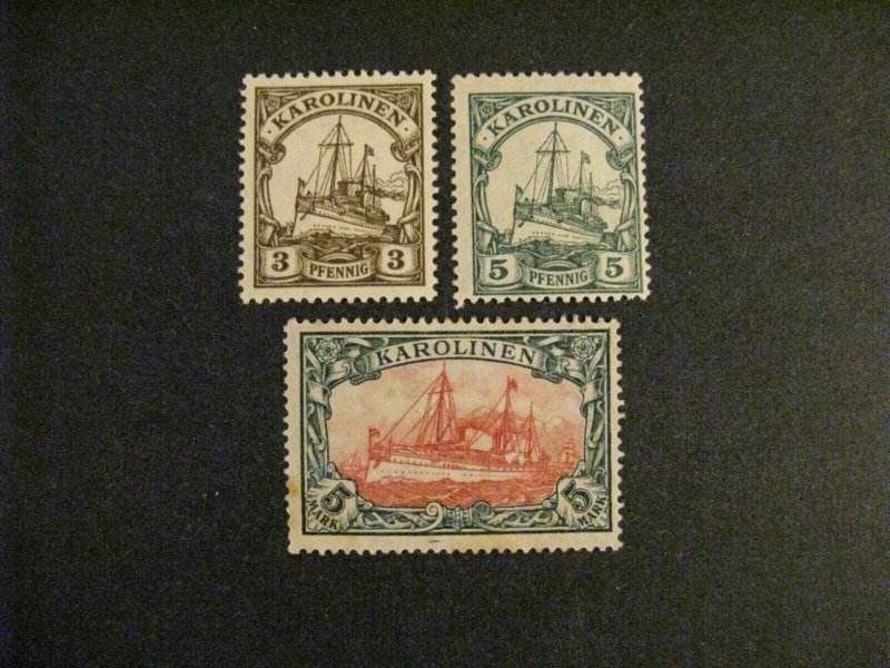 Caroline Isl #21-3 mint hinged #23 toned perfs a22.8 5590 