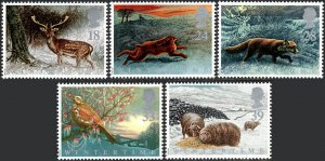 Great Britain 1992, Animals in Winter  MNH Set  # 1421-1425