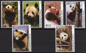 Benin 2002 PANDAS - SCOUT EMBLEM Set (6) Perforated MNH