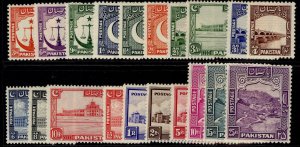 PAKISTAN GVI SG24-43a, 1948-57 complete set, M MINT. Cat £160.