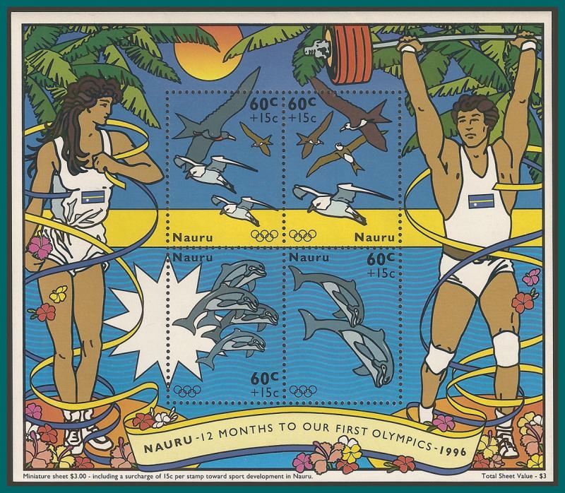 Nauru 1995 Olympic Games MS, MNH #B1,SGMS441