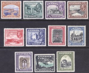 Cyprus 1934 1/4pi-45pi GV Pict SG 133-143 Scott 125-135 LMM/MLH Cat £190($250)