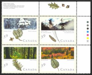 Canada Sc# 1286a MNH PB UR 1990 39¢ Forests of Canada