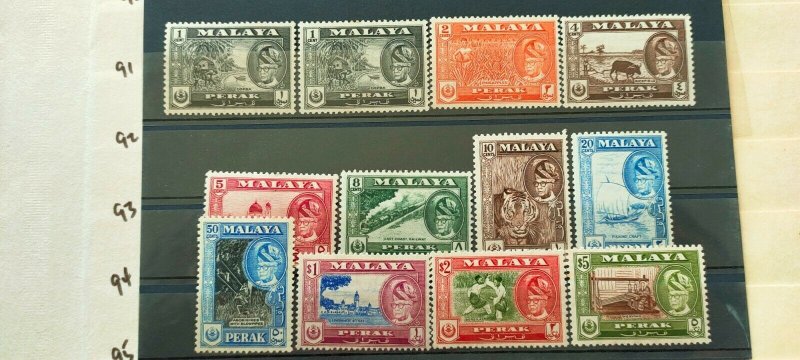 MALAY STATES 1957  PERAK SULTAN & LANDSCAPE FULL SET  IN FINE MINT .(2)