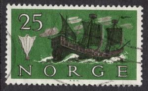 Norway   #383  1960 used Norwegian ships 25ore