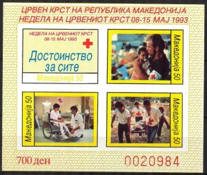 Macedonia Postal Tax Stamps 1993 Red Cross S/S Imperf. MNH**