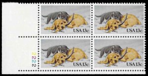 PCBstamps   US #2025 PB 52c(4x13c)Christmas, Kitten & Puppy, MNH, (PB-3)