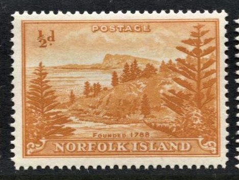 STAMP STATION PERTH Norfolk Island #1 Ball Bay Def. White Paper Reprint MNH