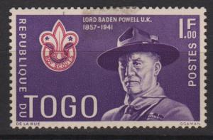 Togo 1961 - Scott 402 used - 1fr,Lord Baden-Powel, Boy Scout