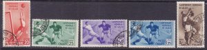 Italy 324-28 Used 1934 2nd World Soccer Championship Full Set of 5 Cv $727.00