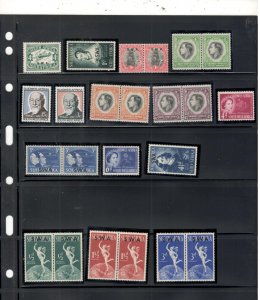 SOUTH WEST AFRICA COLLECTION ON STOCK SHEET ALL MINT