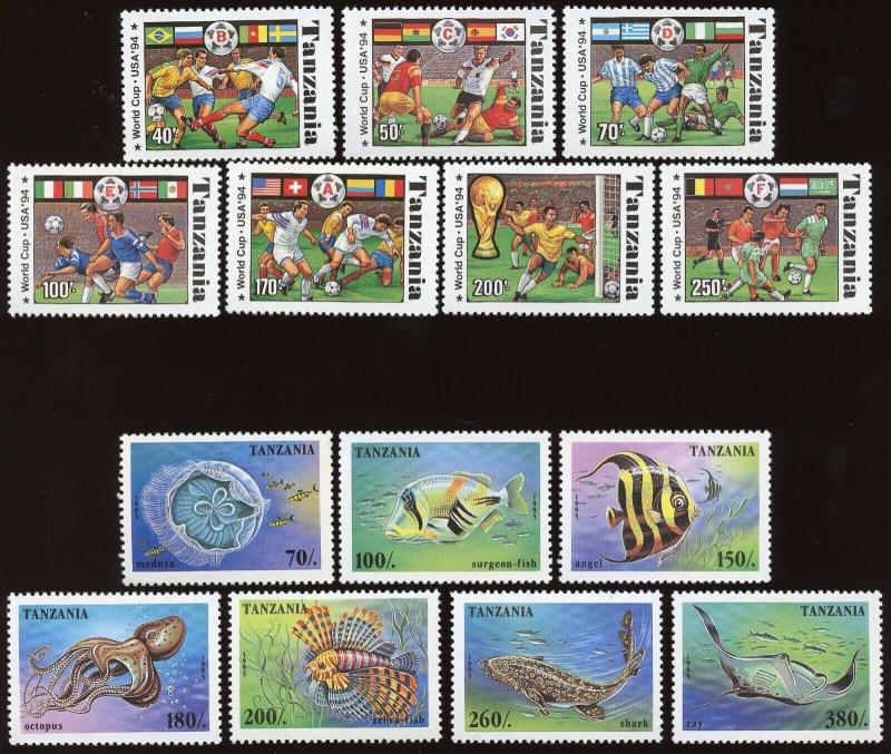 Tanzania Sc # 1174A - 1174G,1404 - 1410.  MNH - 2 Complete Sets. 2017 SCV $17.25