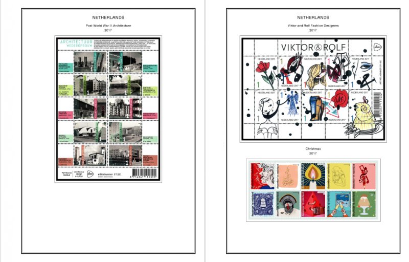 COLOR PRINTED NETHERLANDS 2011-2020 STAMP ALBUM PAGES (159 illustrated pages)