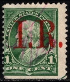 1898 U.S. Revenue Scott #- R154 1 Cent Benjamin Franklin I.R. Overprint