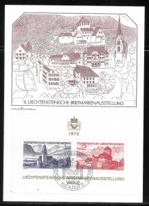 Liechtenstein 505 1972 Philatelic Exhibition s.s. FDC First Day Cover