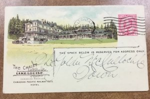 1909 Canadian Pacific Railway PICTORIAL POSTAL CARD Hotel Lake Louise