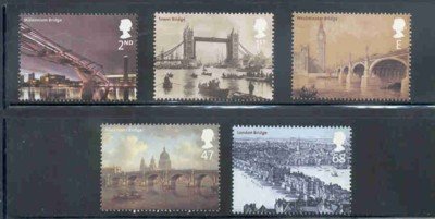 Great Britain Sc 2069-73  2002 London Bridges stamp set mint NH