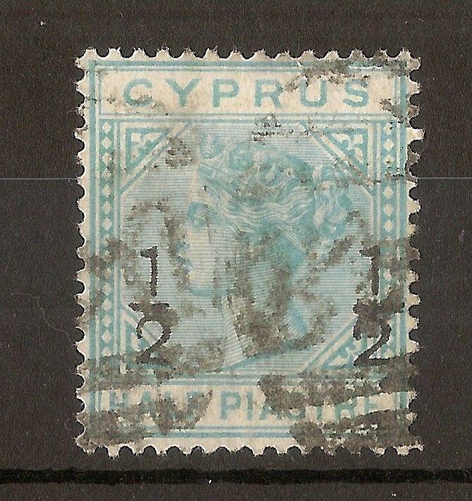 Cyprus 1882 0.5 on 0.5pi SG23 Fine Used Cat£75