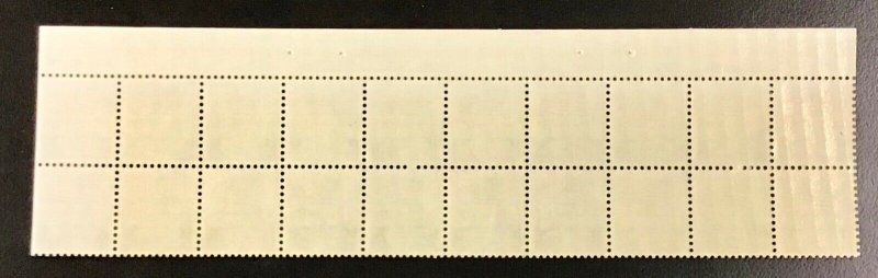 1338F  Flag & White House, Huck Press   MNH 8  c Plate Block of 20. Top plate #