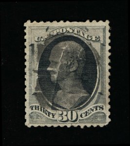 GENUINE SCOTT #165 VF-XF USED 1873 GRAY BLACK CBNC 30¢ ALEXANDER HAMILTON #16137