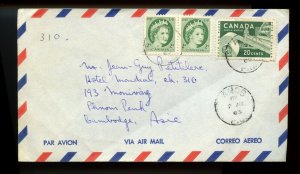 ?Cambodia Vietnam, Asia, Wilding issue 1963 airmail cover Canada