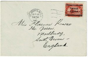 Newfoundland 1920 St. John's cancel on cover to England, raised 2nd E variety