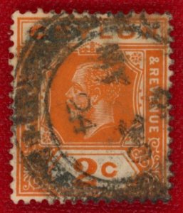 CEYLON Sc 201 USED - 1912 2c King George V