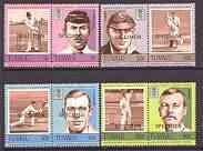 Tuvalu 1984 Cricketers (Leaders of the World) set of 8 op...