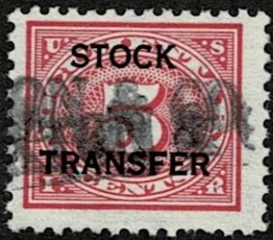 1918 United States Stock Transfer Scott Catalog Number RD4 Used