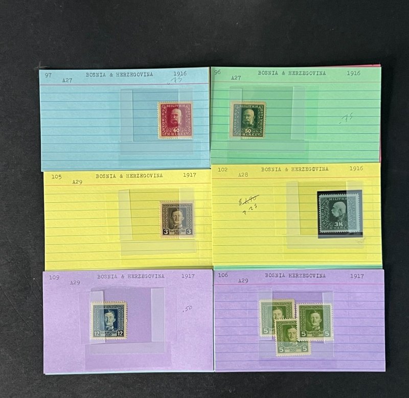 Bosnia & Herzegovina Stamp Collection on Dealer Cards $215 CV ZAYIX 0825CB414632