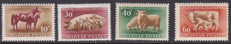 Hungary # 929-932, Farm Animals, NH 1/2 Cat.