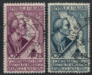 Italy #665-6  CV $3.00  Amerigo Vespucci