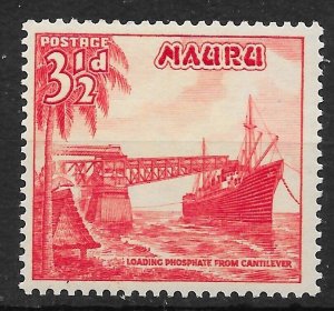 NAURU SG50a 1958 3½d VERMILION MTD MINT