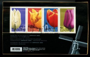 ? Flowers Amphiles 2002 Amsterdam  Souvenir Sheet/pane used Canada 