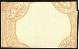 GB 1d POSTAL STATIONERY ESSAY 1837 Cover 1d Dickinson *SILK-THREAD VARIETY* 921e 