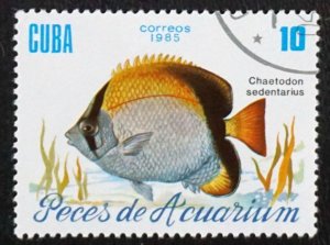 CUBA Sc# 2814  TROPICAL FISH Marine Life  10c  1985 used cto