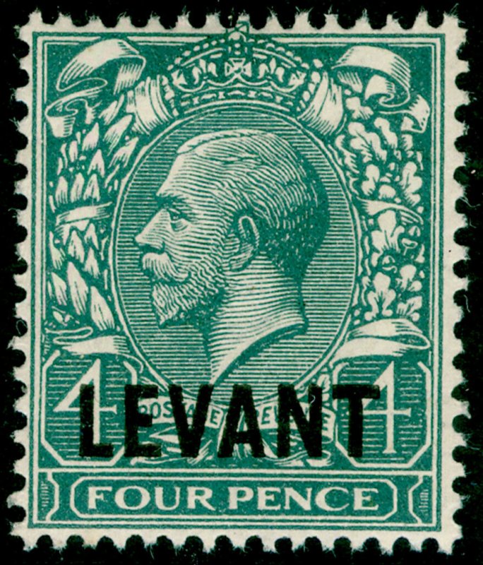 BRITISH LEVANT SG L20, 4d grey-green, M MINT.