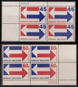 UNITED STATES USA - 1969-71 SPECIAL DELIVERY STAMPS SCOTT#E22-E23 - BLK OF 4 MNH