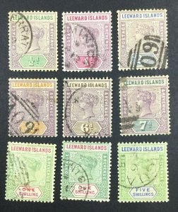 MOMEN: LEEWARD ISLANDS SG #1-8 1890 USED £460 LOT #61833