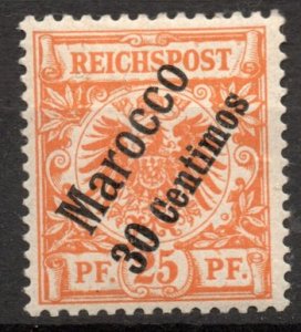 [AC] German Offices in Morocco 1899 Sc #5 Mi 5A Mint *NH* OG BPP STEUER CAT 97$