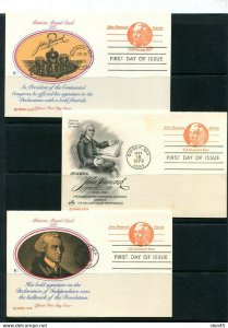 USA 1978 3 PS Cards with reply cards John Hancock 11507