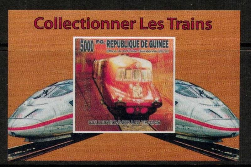 GUINEA 2011 DELUXE TRAINS (NO5) SMALL SHEETLET MNH