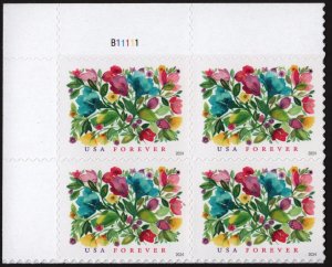 NEW ISSUE (Forever) Celebration Blooms Plate Block: UL #B11111 (2024) SA