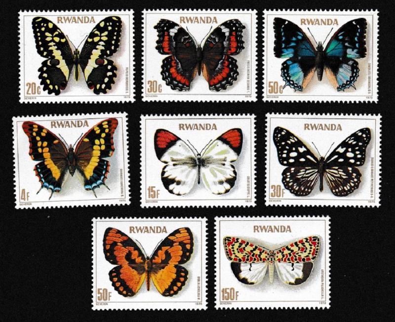 Rwanda Butterflies 8v SG#911-918 SC#905-912