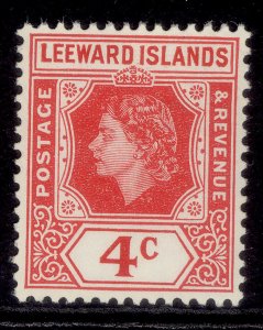 LEEWARD ISLANDS QEII SG130, 4c rose-red, NH MINT.