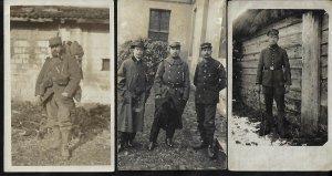 US FRANCE GERMANY 1915 18 WWI THREE PHOTOGRAPHS OF GERMAN US & FRENCH SOLDIERS